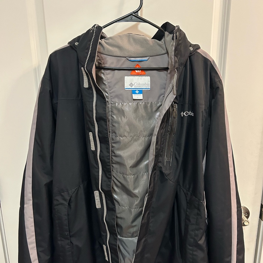 Columbia Omni Heat Men's Black Rain Snow Gorpcore Outdoor Jacket Size Large - Picture 2 of 12